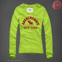 dames abercrombie fitch lang tees new york groen rood Kleren Bestellen c5kgo344